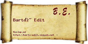 Bartó Edit névjegykártya
