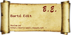 Bartó Edit névjegykártya